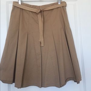 Tan A-line skirt from the gap.